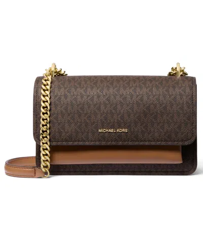Michael Kors Claire Small Shoulder Bag In Brown