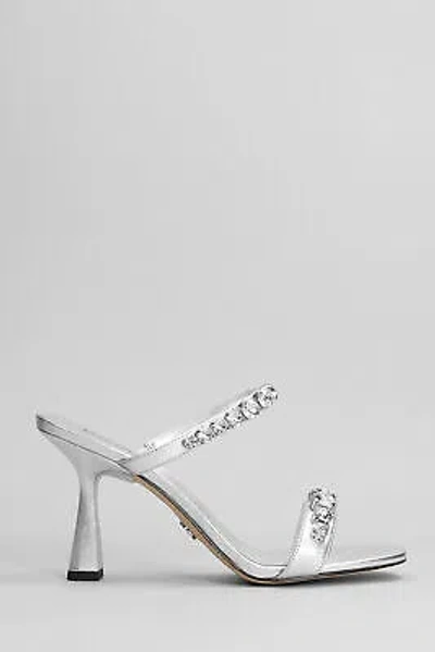 Pre-owned Michael Kors Clara Sandals In Silver Leather