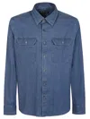 Michael Kors Classic Button-down Shirt With Structured Collar In Blue
