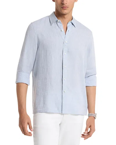 Michael Kors Classic Fit Linen Shirt In Blue