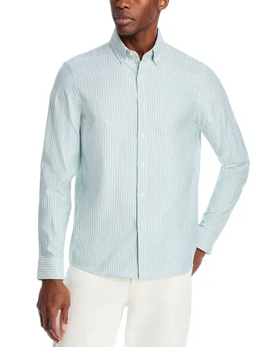 Michael Kors Classic Fit Oxford Stripe Shirt In Blue