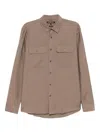 Michael Kors Crepe Classic Fit Shirt In Brown