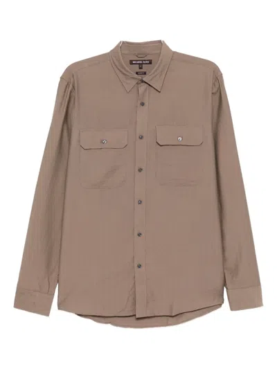 Michael Kors Classic-fit Shirt In Brown
