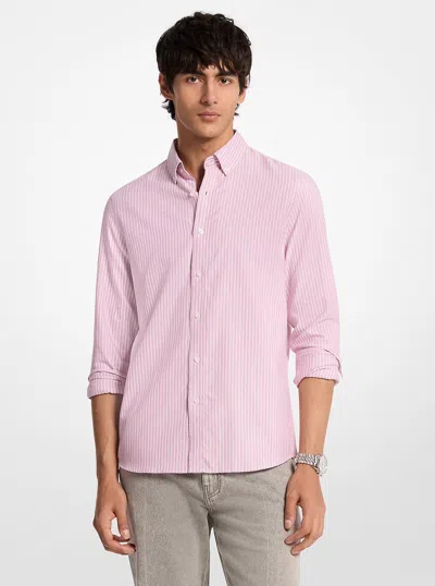 Michael Kors Classic-fit Striped Cotton Shirt In Pink