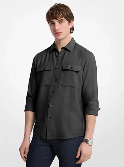 Michael Kors Classic Fit Woven Shirt In Black