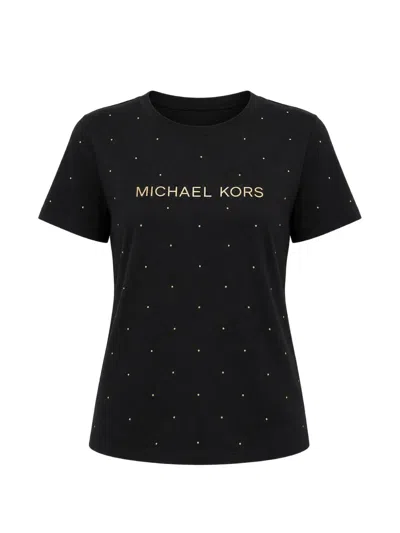 Michael Kors Classic Mk Stud Tee In Black