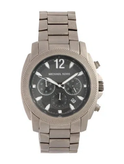 Pre-owned Michael Kors Classic Titanium Watch, 45mm In Multicolor