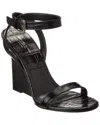 Michael Kors Claudia Croc-embossed Leather Wedge Sandal