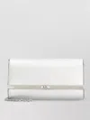 Michael Kors Clutch Bag Metallic Finish Chain Strap In White