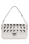Michael Kors Chain Clutch With Studded Hardware In White