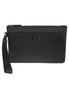 Michael Kors Loop Handle Wrist Strap Clutch Bag In Black