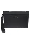 Michael Kors Loop Handle Wrist Strap Clutch Bag In Black