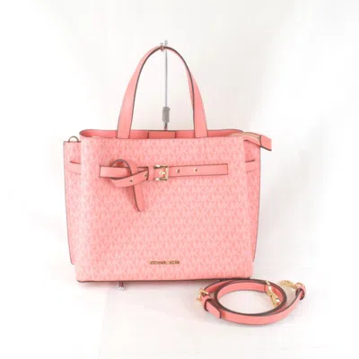 Pre-owned Michael Kors Coated Canvas Handbag () In Pink
