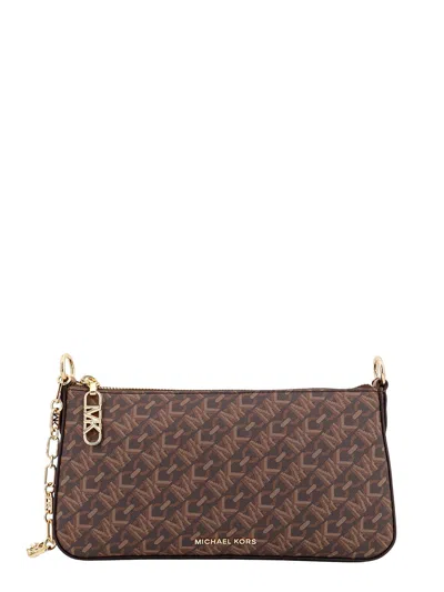Michael Kors Coated Canvas Shoulder Bag In Brown