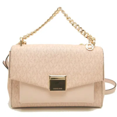 Pre-owned Michael Kors Coated Canvas Shoulder Bag () In Pink