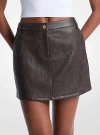Michael Kors Coated Viscose Blend Mini Skirt In Brown
