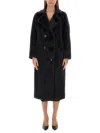 Michael Kors Oversizeddb Fx Furcoat In Blue