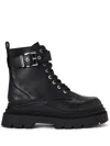 Michael Kors Colby Leather Combat Boot In Black