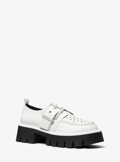 Michael Kors Colby Grommeted Leather Loafer In White