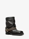 Michael Kors Colby Leather And Signature Logo Ankle Boot In Black