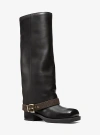 Michael Kors Colby Leather And Signature Logo Boot In Black