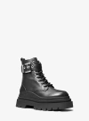 Michael Kors Colby Leather Combat Boot In Black