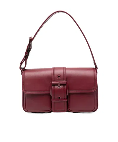 Michael Kors Colby Medium Leather Shoulder Bag In Red