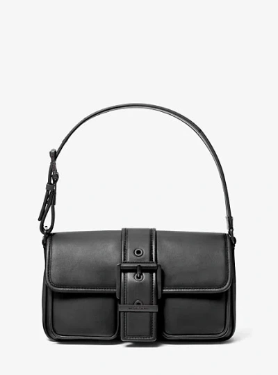 Michael Kors Colby Medium Leather Shoulder Bag In Black