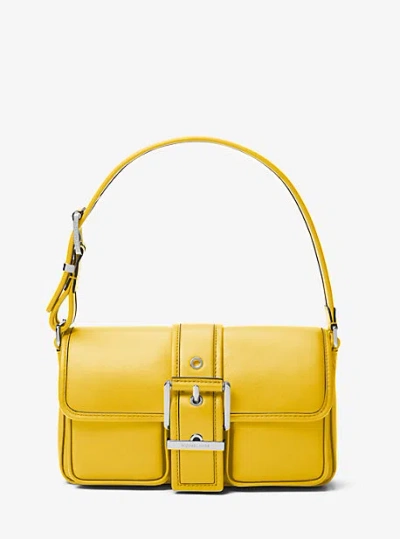 Michael Kors Colby Medium Leather Shoulder Bag In Yellow