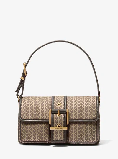 Michael Kors Colby Medium Mk2000 Logo Jacquard Shoulder Bag