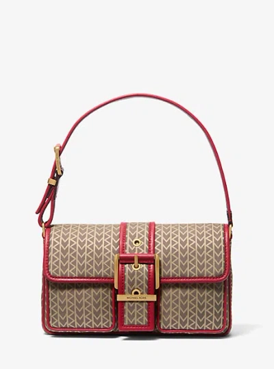 Michael Kors Colby Medium Mk2000 Logo Jacquard Shoulder Bag