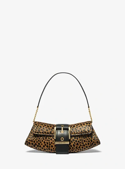 Michael Kors Colby Small Cheetah Print Calf Hair Convertible Clutch In Natural