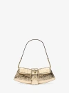 Michael Kors Colby Small Crackled Metallic Leather Convertible Clutch In Gold