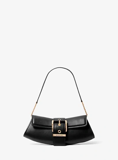 Michael Kors Colby Small Leather Convertible Clutch In Black