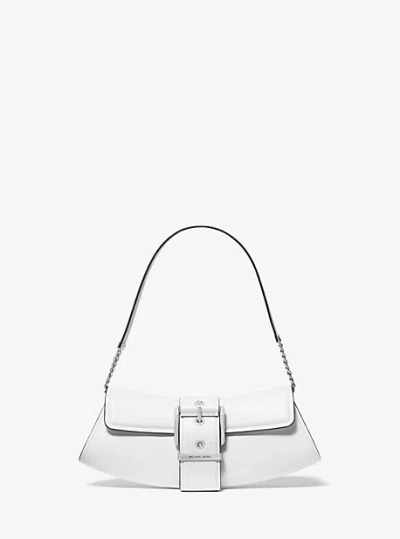 Michael Kors Colby Small Leather Convertible Clutch In White