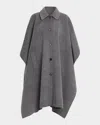 Michael Kors Collared Wool Poncho Coat In Gray
