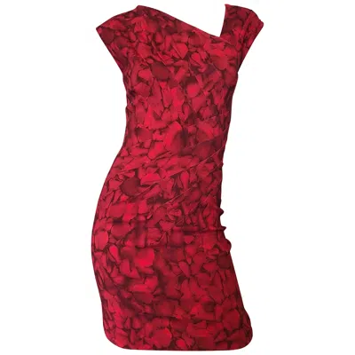 Pre-owned Michael Kors Collection 2010 Runway Size 4 / 6 Rose Petal Red + Black Mini Dress