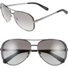 Michael Kors Collection 59mm Aviator Sunglasses In Gunmetal/black/grey Gradient