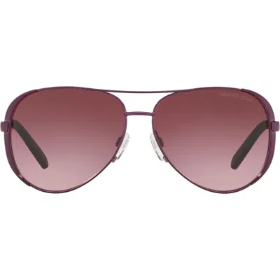 Michael Kors Collection 59mm Aviator Sunglasses In Plum/burgundy Gradient