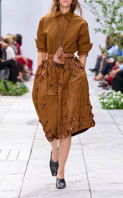 Michael Kors Collection Alessandra Clean Waist Belt In Brown