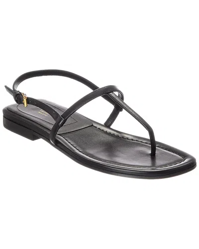 Michael Kors Collection Ali Leather Sandal In Black