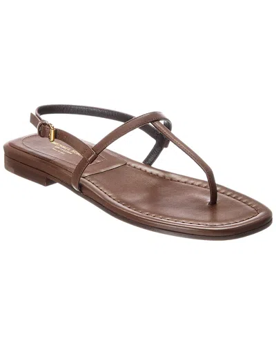 Michael Kors Collection Ali Leather Sandal In Brown