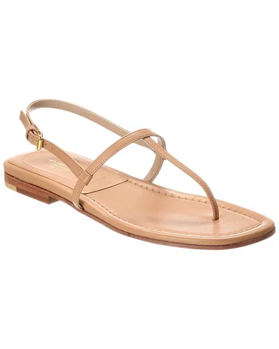 Michael Kors Collection Ali Leather Sandal In Brown