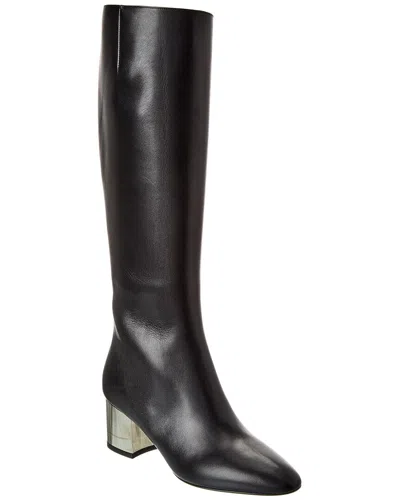 Michael Kors Collection Ali Runway Leather Long Boot In Black
