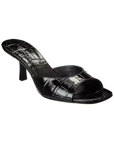 Michael Kors Collection Anita Runway Croc-embossed Leather Sandal