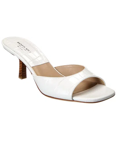 Michael Kors Collection Anita Runway Croc-embossed Leather Sandal