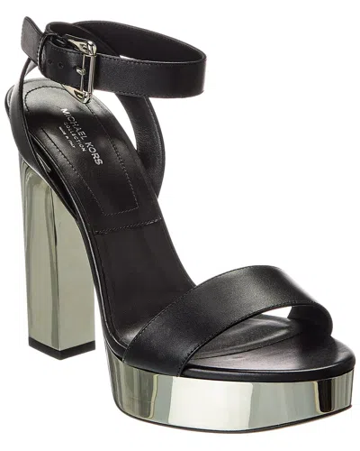 Michael Kors Collection Annabelle Runway Leather Sandal In Black