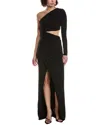 Michael Kors Collection Asymmetric Cut Out Gown In Black