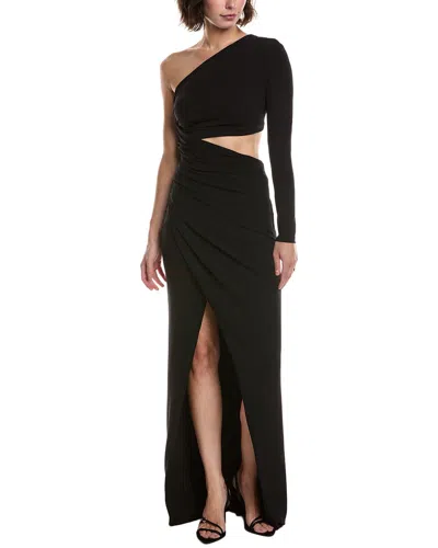 Michael Kors Collection Asymmetric Cut Out Gown In Black