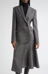 Michael Kors Collection Asymmetric Virgin Wool Blazer In Gray
